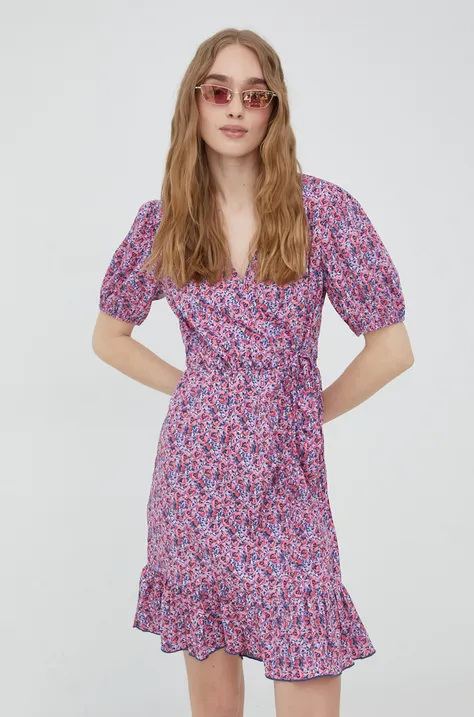 JDY sukienka kolor fioletowy mini rozkloszowana