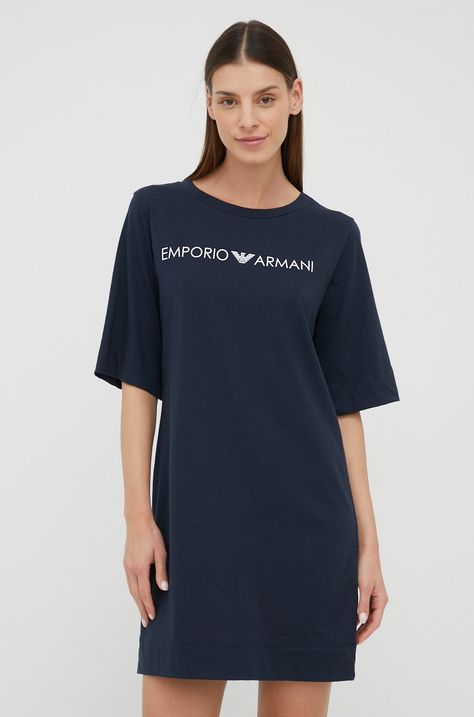 Памучна рокля Emporio Armani Underwear