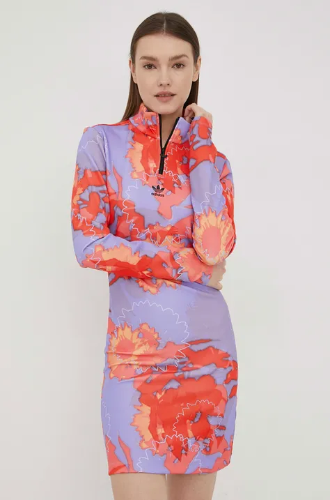 adidas Originals sukienka HC4598 kolor fioletowy mini dopasowana