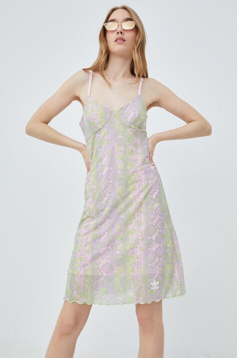 adidas Originals rochie HT5985 culoarea roz, mini, dreaptă HT5985-CLPINK