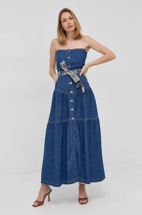 Φόρεμα τζιν Pinko χρώμα: ναυτικό μπλε