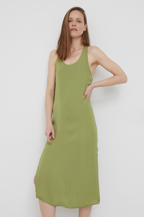 Pepe Jeans rochie Peyton culoarea verde, midi, dreaptă