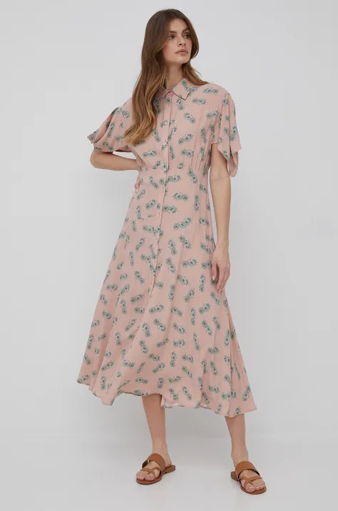 Haljina Sisley boja: ružičasta, maxi, širi se prema dolje