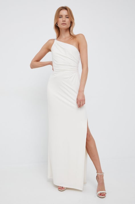 Lauren Ralph rochie culoarea bej, maxi, dreaptă 253751000000