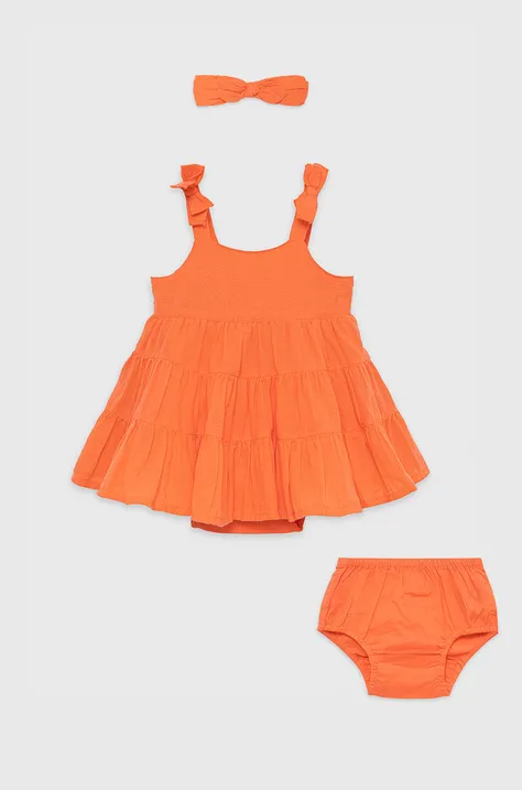 GAP sukienka dziecięca kolor pomarańczowy mini rozkloszowana