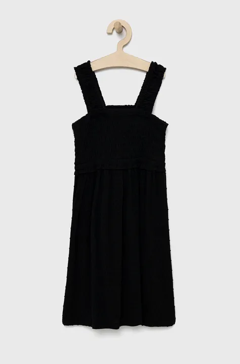 Dječja haljina GAP boja: crna, mini, širi se prema dolje