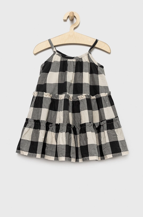 GAP rochie din bumbac pentru copii culoarea negru, mini, evazati