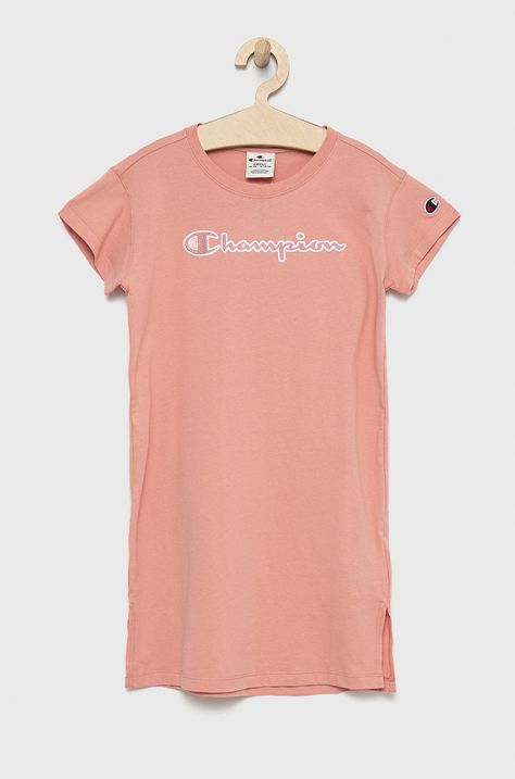 Dětské bavlněné šaty Champion 404338 růžová barva, mini