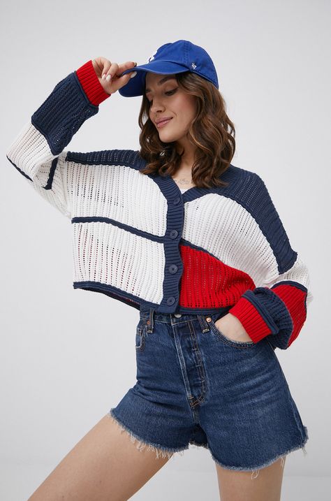 Tommy Jeans cardigan din bumbac