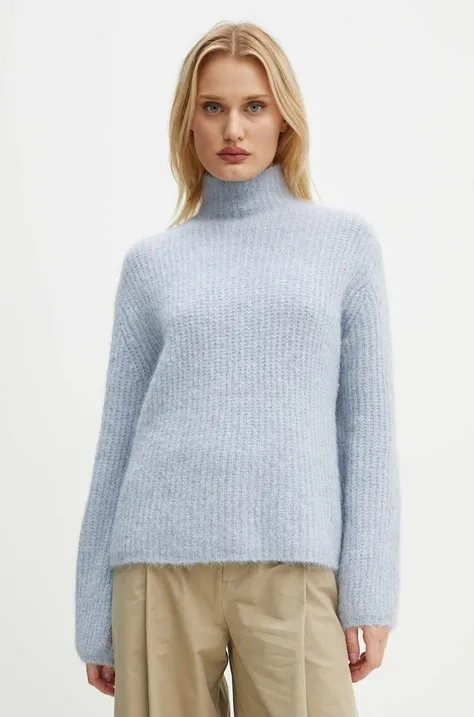 Шерстяной свитер Bruuns Bazaar женский тёплый с полугольфом