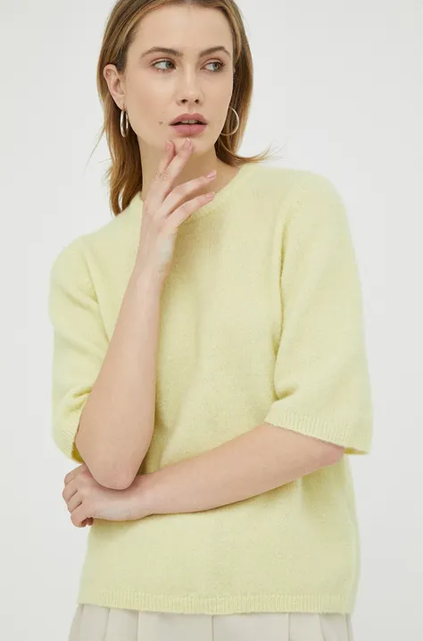 Μάλλινο πουλόβερ Gestuz γυναικεία, χρώμα: κίτρινο