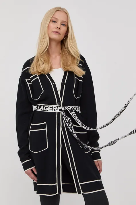 Karl Lagerfeld kardigán gyapjú keverékből női, könnyű