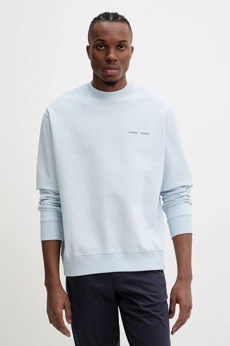 Samsoe Samsoe felpa in cotone Norsbro uomo colore blu  M00018103