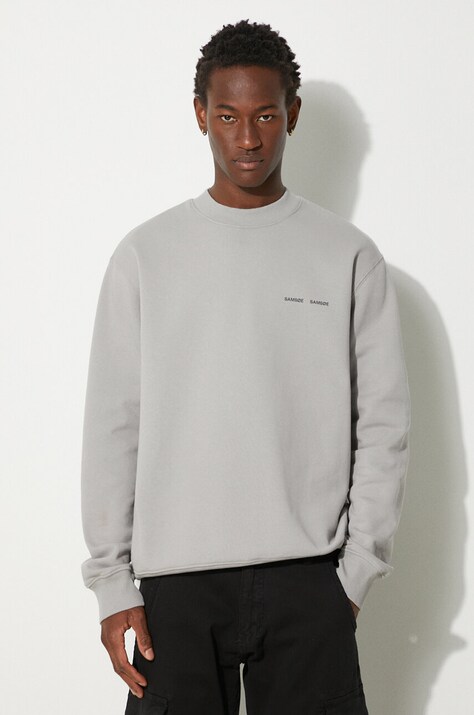 Bavlněná mikina Samsoe Samsoe Norsbro pánská, hnědá barva, s potiskem, M00018103