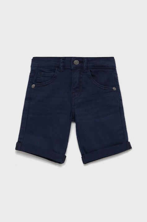 Guess Pantaloni scurți din denim pentru copii culoarea albastru marin, talie reglabila
