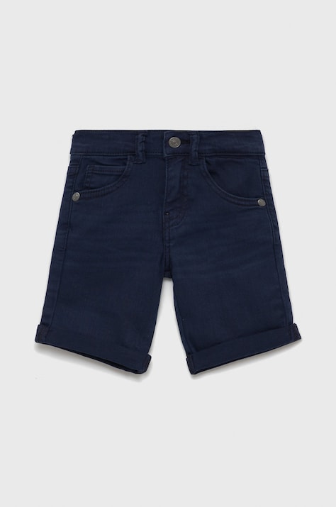 Guess Pantaloni scurți din denim pentru copii culoarea albastru marin, talie reglabila