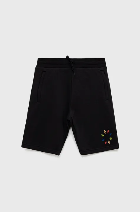 Detské krátke nohavice adidas Originals HE6835 čierna farba, nastaviteľný pás