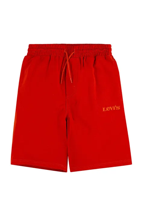 Detské krátke nohavice Levi's červená farba,