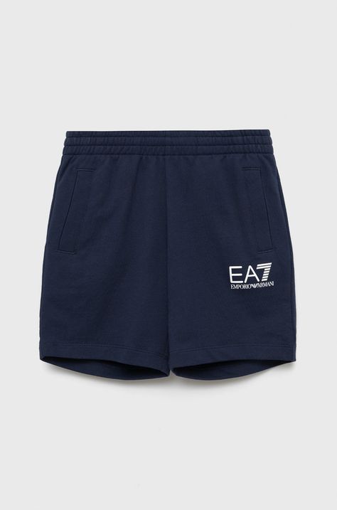 Детски памучен къс панталон EA7 Emporio Armani