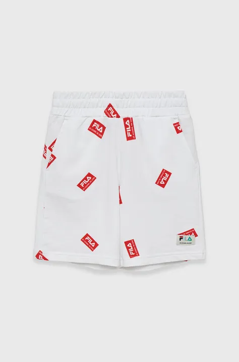 Fila pantaloni scurti copii culoarea alb,