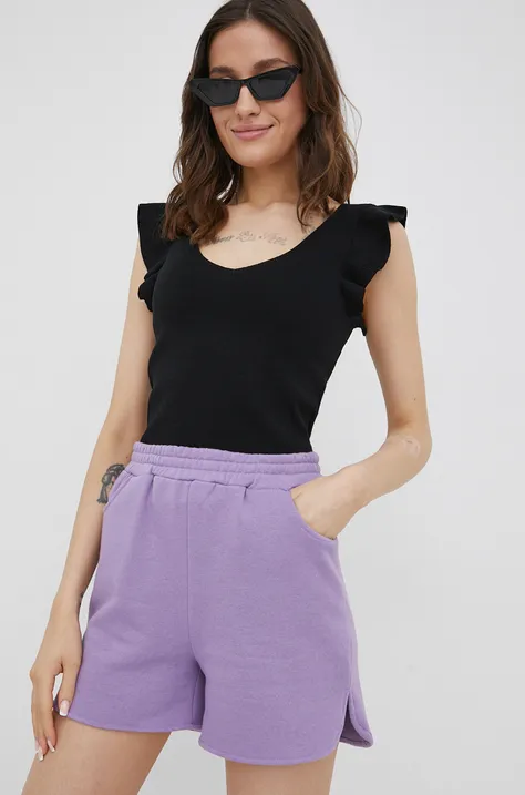 Kratke hlače Noisy May ženske, vijolična barva