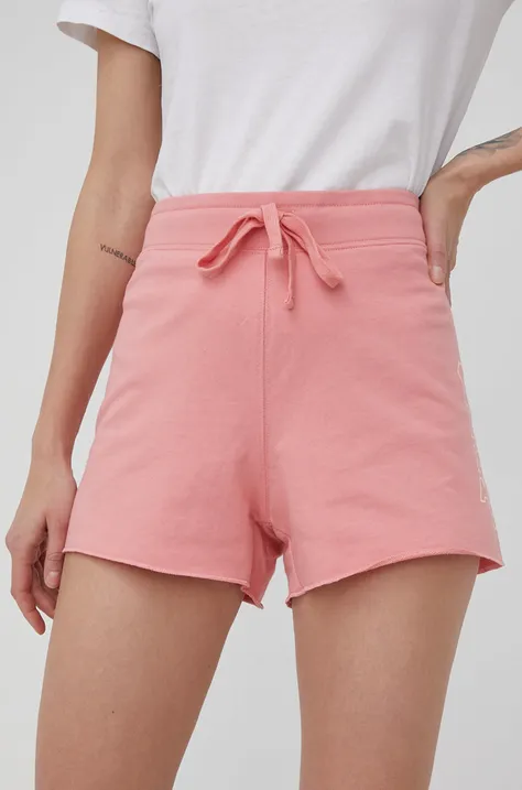 Kratke hlače GAP za žene, boja: ružičasta, s tiskom, srednje visoki struk