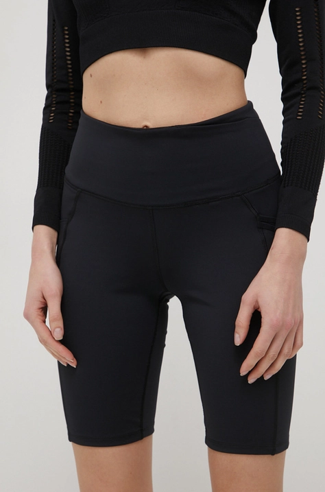 Columbia pantaloni scurti sport Windgates femei, culoarea negru, neted, high waist