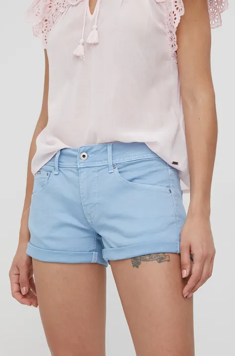Джинсовые шорты Pepe Jeans Siouxie женские однотонные высокая посадка