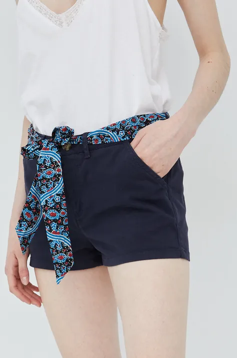 Къси панталони Superdry в тъмносиньо с изчистен дизайн със стандартна талия