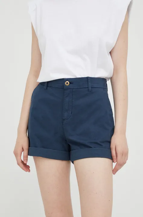 Kratke hlače Mustang Chino Shorts ženske, mornarsko modra barva