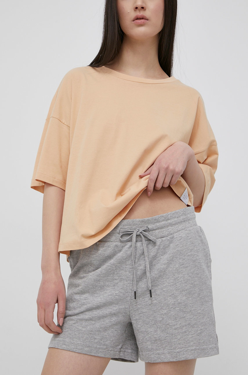 Brave Soul szorty damskie kolor szary melanżowe medium waist