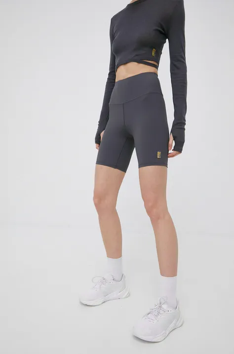 Къс панталон за трениране P.E Nation Universal в сиво с изчистен дизайн с висока талия