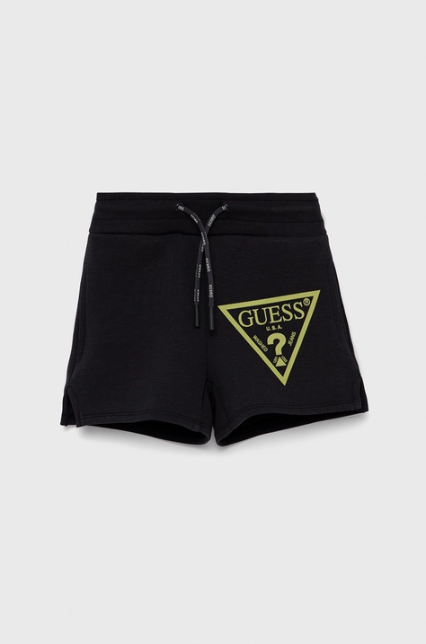 Guess pantaloni scurti copii culoarea negru, cu imprimeu