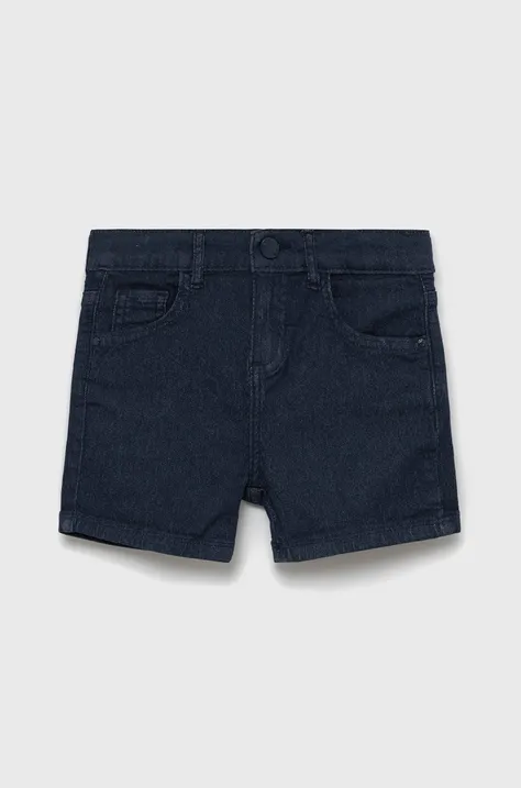 Детские джинсовые шорты Guess цвет синий гладкие регулируемая талия