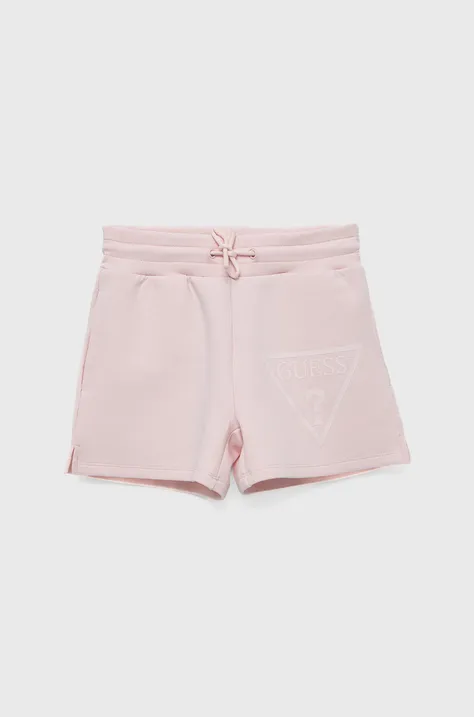 Dječje kratke hlače Guess boja: ružičasta, glatke, podesiv struk