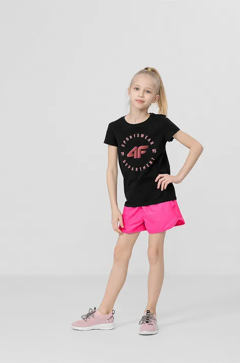 Dječje kratke hlače 4F boja: ružičasta, glatke, podesiv struk