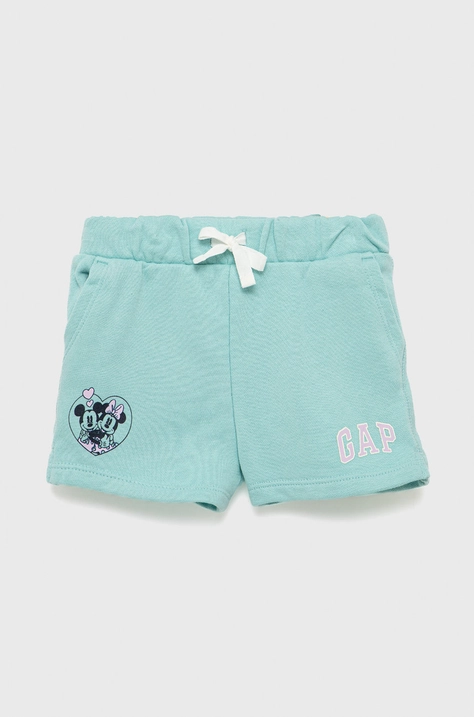 GAP pantaloni scurti copii culoarea turcoaz, cu imprimeu