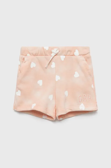 GAP pantaloni scurti copii culoarea roz, cu imprimeu, talie reglabila