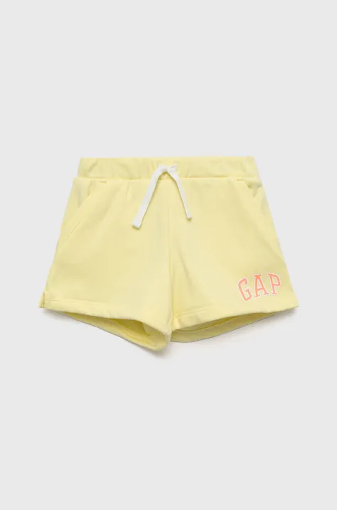 Dječje kratke hlače GAP boja: žuta, s tiskom, podesivi struk