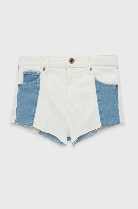 Dječje traper kratke hlače Pepe Jeans boja: bijela, s uzorkom