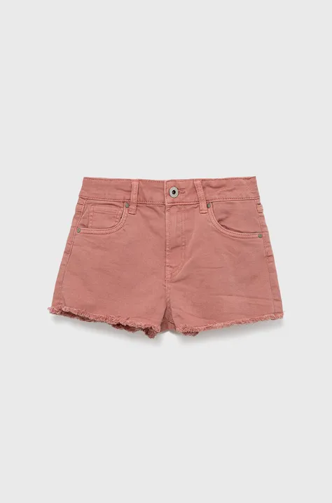 Otroške kratke hlače iz jeansa Pepe Jeans roza barva,