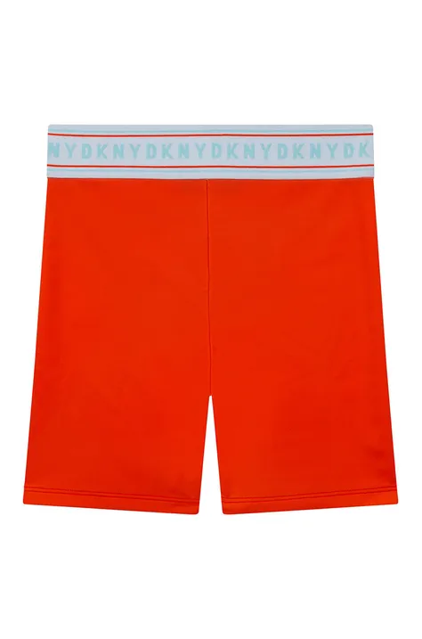 Detské krátke nohavice Dkny oranžová farba, s potlačou,