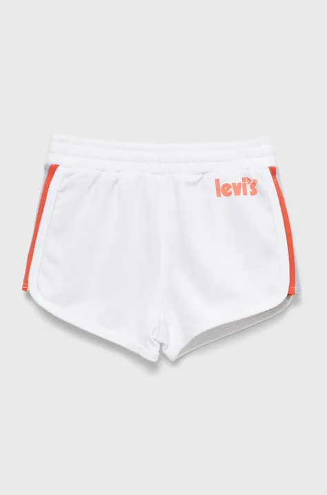 Dječje kratke hlače Levi's boja: bijela, s aplikacijom