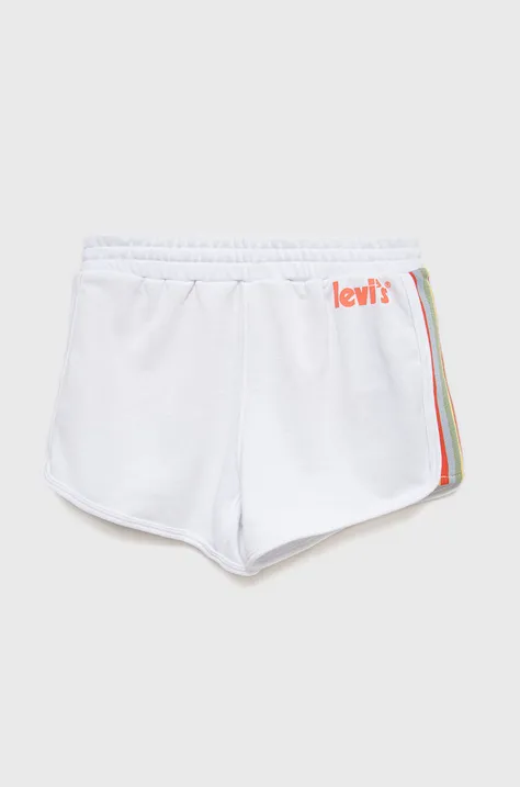 Dječje kratke hlače Levi's boja: bijela, glatki materijal