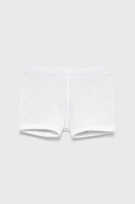 United Colors of Benetton pantaloni scurți din bumbac pentru copii culoarea alb, neted