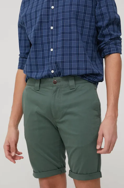 Tommy Jeans szorty SCANTON DM0DM13221.PPYY męskie kolor zielony