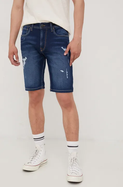 Kratke hlače iz jeansa Produkt by Jack & Jones moško, mornarsko modra barva