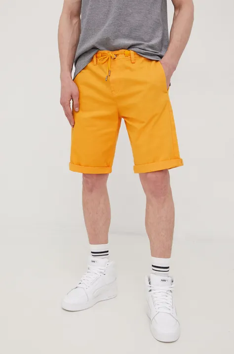 Bombažne kratke hlače Tom Tailor moško, oranžna barva