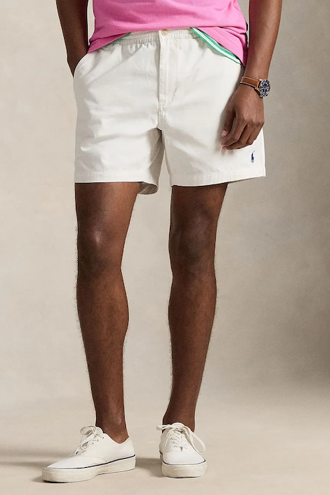 Polo Ralph Lauren pantaloni scurti barbati, culoarea alb