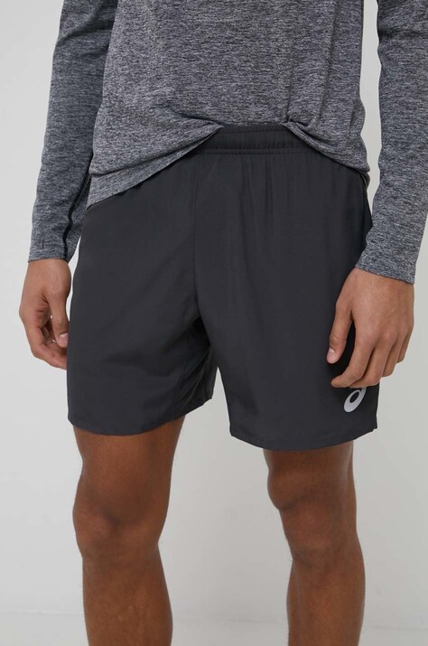 Asics pantaloni scurți de alergare barbati, culoarea negru